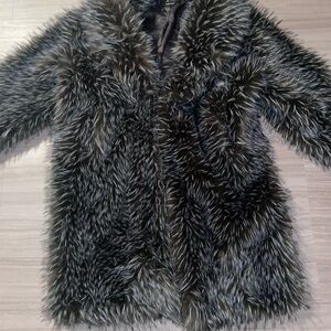 AKIRA Black and Gray Teddy Jacket Cozy Chic Style